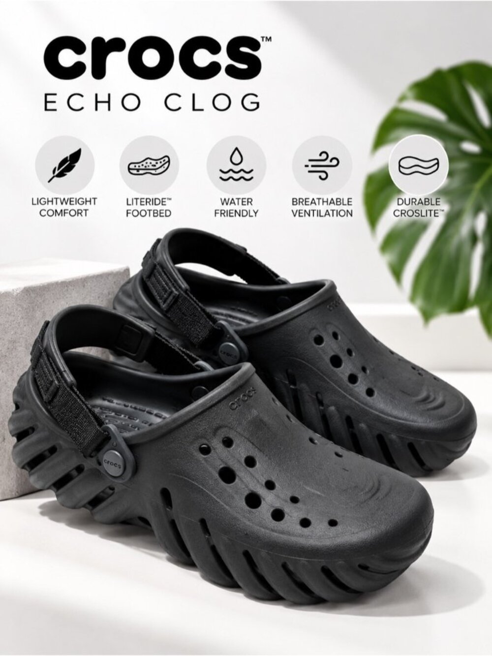 Crocs Echo Clog Black – Men’s M11